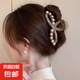 高級感抓夾女2025大號后腦勺盤發(fā)鯊魚夾氣質(zhì)發(fā)夾卡子頭飾 水鉆咖色鯊魚發(fā)夾