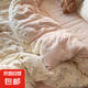 波點水洗棉四件套春夏款被套床單學(xué)生宿舍三件套a類床上用品4 粉色波點A類膚不起球 2.0床單款四件套被套200x230