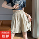 女童夏季運動闊腿五分褲2025新款兒童休閑洋氣工裝短褲女孩休閑褲 YLL-T09【杏色】 160