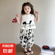 【女童夏季套裝】2025新款洋兒童衣服無袖防蚊褲小女孩夏兩件套 米白色 薄款 90 cm