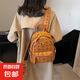 新款雙肩包休閑百搭大容量復(fù)古通勤包包學(xué)生背包高顏值皮質(zhì)書包 棕色