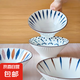 北歐風(fēng)7英寸拉面斗笠陶瓷泡面面碗餐具家用日式湯碗高腳下彩工藝 日式7英寸斗笠碗花色隨機(jī)4個(gè)裝