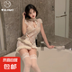 新中式透視旗袍復(fù)古蕾絲性感包臀裙 白色 均碼【80-120斤】