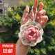 山茶花毛線手工編織包包diy材料包鉤針耳機包鉤織禮物自制解悶作 粉色復古山茶花耳機包【材料包】