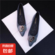 單鞋平底2025新款尖頭四季淺口百搭時尚豆豆軟底工作鞋瓢鞋女鞋 藍(lán)色 38