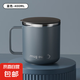 不銹鋼帶蓋水杯雙層隔熱密封防漏辦公室防燙茶杯學(xué)生口杯 平蓋杯（天空藍(lán)) 400ml