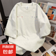 純棉美式高街趣味印花短袖t恤女夏季新款復古寬松百搭重磅上衣ins 白灰色【220g精梳純棉】 M