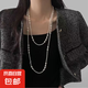 赫本風(fēng)長款疊戴珍珠項(xiàng)鏈女毛衣鏈氣質(zhì)高級感輕奢小眾新款爆款正圓 小香風(fēng)法式珍珠項(xiàng)鏈