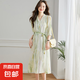 【100%桑蠶絲】2025夏季新款女裝中長(zhǎng)袖連衣裙氣質(zhì)高級(jí)感氣質(zhì)優(yōu)雅 淺綠色 L