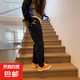 藏藍(lán)色小腳錐形沖鋒褲男女款散步工裝褲休閑美式戶(hù)外登山運(yùn)動(dòng)褲子 布丁C634黑色 2XL 【140-160斤】