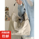 LULU同款包包女斜挎時(shí)尚休閑單肩布包百搭通勤學(xué)生上課托特包 米白