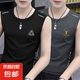 夏季男士冰絲透氣背心運(yùn)動(dòng)健身打底衫寬肩訓(xùn)練無袖t恤坎肩速干-SL 三三角黑+鹿角灰【二件裝】 3XL  【建議145-160斤】