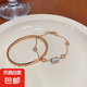 高級感小蠻腰鈦鋼手鏈輕奢小眾羅馬手鐲子手串閨蜜手鏈女生手飾品 【玫瑰金】小蠻腰手鏈＋鏤空手鐲/