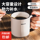 馬克杯陶瓷杯豎紋杯子早餐杯水杯辦公室牛奶大容量杯子咖啡 黑白色 1個(gè) 400ml