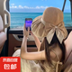 帽子女遮陽防曬出游漁夫帽遮陽遮臉夏季戶外出行太陽帽蝴蝶結(jié)帽檐 卡其色