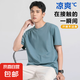 【40度都很涼】短袖T恤男冰涼情侶款圓領(lǐng)純色寬松上衣T25-601 藍(lán)色 XL （建議140-160斤）
