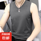 【純棉背心】夏季男士無袖純色背心T恤運(yùn)動(dòng)透氣坎肩汗衫純棉無袖 V領(lǐng)炭灰 2XL 【推薦120-140斤】