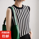 香奈兒同款2025夏新款簡約復(fù)古黑白條紋百搭圓領(lǐng)背心/XFT2020-X 黑白條紋 L （105-125斤）