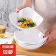純白8寸沙拉碗異形四角碗盤菜盤家用意面方形盤水果翹角盤尖角碗 加厚純白8英寸尖角碗2個(gè)