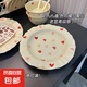 食品級草莓陶瓷餐盤可愛家用宿舍草帽盤蛋糕盤高顏值精致餐具碗盤 8.5英寸愛心草帽盤【一個裝】