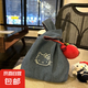 可愛新款牛仔kitty通勤刺繡拎包便攜收納外出撞色手提百搭小包包 Kitty牛仔撞色包-無掛飾【1個】