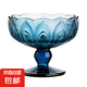復(fù)古中古風(fēng)高腳杯果酒杯紅酒杯玻璃杯子創(chuàng)意雞尾酒杯微醺小酒杯 雀翎冰淇淋杯【墨藍(lán)】 220ml 1只