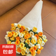 玫瑰花束毯子手工編織diy材料包毛線團(tuán)鉤織花朵毛毯花勾針鈴蘭花 三色藍(lán)鈴花材料包9團(tuán)線送工具