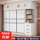 木博特加厚實(shí)木衣柜家用簡(jiǎn)約現(xiàn)代對(duì)開(kāi)門(mén)衣櫥臥室出租房小戶(hù)型柜子 200主柜+頂柜+邊柜【加厚款包安裝】 包安裝