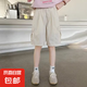 工裝短褲女童外穿夏季薄款速干褲子夏裝中褲2025新款中大童五分褲 t15米色 150