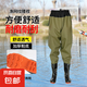 齊腰下水褲半身加厚超輕防水衣服雨褲釣捕魚水叉褲透氣男連體雨靴 漁網紋腰叉 40