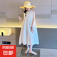女童白色連衣裙2025新款夏季童裝長(zhǎng)裙女孩感好看度假沙灘裙 白色 【楠楠A135】 160