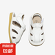 真皮兒童皮涼鞋夏季新款男童包頭寶寶學(xué)步鞋女小童鞋防滑嬰兒鞋子 白色 21 內(nèi)長(zhǎng)15cm