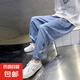 男童夏季褲子薄款天絲牛仔褲2025夏季新款男孩冰絲防蚊褲輕薄透氣 PY-2575牛仔防蚊褲-藍(lán)色 140 建議身高135cm左右