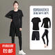 健身運(yùn)動(dòng)套裝女速干跑步春夏大碼騎行瑜伽衣服晨跑訓(xùn)練減肥運(yùn)動(dòng)穿 JY運(yùn)動(dòng)4件】JK01J03黑J08黑J07黑 XL
