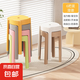 凳子家用塑料凳子椅子熟膠凳圓凳加厚凳子板凳可疊放風(fēng)車(chē)凳餐凳 澄澈-【橙灰粉綠白卡】六把裝 30cm 標(biāo)準(zhǔn)寬度座面