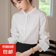 春秋款襯衣立領(lǐng)白色襯衫女長袖抗皺正裝通勤高級感新中式簡約氣質(zhì) 白色 CC7 M