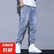 牛仔褲男秋季款寬松工裝大碼百搭潮流九分休閑長褲子男 903藍(lán)色【高品質(zhì)】 2XL (135-150斤)
