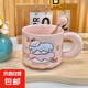 可愛fufu生日蛋糕馬克杯帶蓋勺陶瓷杯送女生高顏值有意義生日禮物 奶酪生日蛋糕杯+勺 1個 350ml