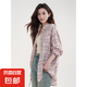 粉色格子襯衫外套女2025新款春季韓系寬松長(zhǎng)袖衫上衣 粉格 S