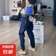 藏藍(lán)色小腳錐形沖鋒褲男女款散步工裝褲休閑美式戶(hù)外登山運(yùn)動(dòng)褲子 布丁C634藏青色 2XL 【140-160斤】