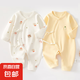 2件嬰兒連體衣純棉新生兒寶寶哈衣外出爬服春秋無骨打底內(nèi)衣睡衣 兩件裝-(樹熊兔+黃繡標(biāo)) 52cm