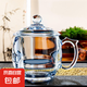 原礦水晶石頭杯水晶杯玉石茶杯高檔水杯輕奢玻璃杯原石手工帶蓋 透明【水晶玻璃】377ml4只