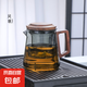 玻璃茶壺茶水分離套裝家用花茶壺煮茶壺新款養(yǎng)生玻璃茶具防爆水壺 【煙灰】D把官帽泡茶壺 500ml