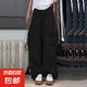 特價(jià)撿漏美式街頭夏季薄款工裝褲男女休閑運動(dòng)直筒闊腿寬松長(cháng)褲子 布丁F36黑色 薄款 L 【100-120斤】