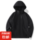 高品質(zhì)雙層夾克男春秋季情侶軟殼外套防風(fēng)防水防登山服男女情侶 W23黑色夾克-XZ 3XL【建議130-140斤】