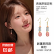 新中式復古竹節(jié)玉石耳環(huán)女小眾設計感輕奢古風耳墜耳釘耳飾 耳環(huán)