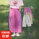 女童休閑褲2025夏季薄款新款兒童百搭闊腿褲防蚊褲女寶寶寬松長褲 DD-B97【紅色】 130