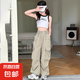 女童工裝褲2025夏季新款女孩潮流舒適褲子中大童痞帥風(fēng)直筒褲 BTL-K102【卡其色】 160