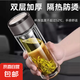 雙層隔熱玻璃杯耐高溫水杯玻璃杯子雙層高硼硅玻璃杯旅行裝備 鋼本色450ml