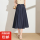 【商場(chǎng)品質(zhì)】丹寧仿牛仔半身裙2025夏女薄款垂感涼涼寬松a字傘裙 丹寧藍(lán)色 XL 【121-133斤】